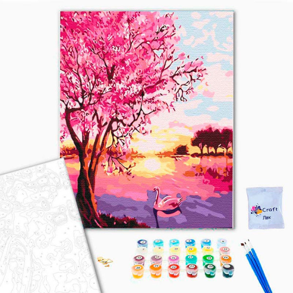 Картина за номерами "Самотній лебідь" 40*50 см 11014-AC