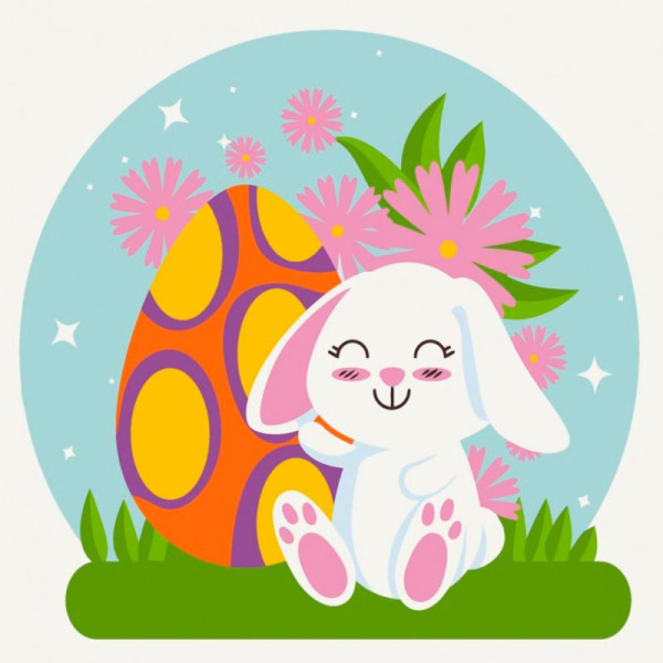 Картина за номерами "Зайченятко великоднє" 30*30 см 15060-AC