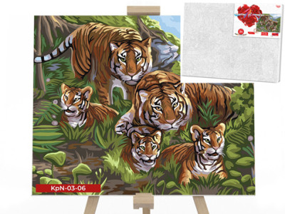 Креативна творчість "PAINTING BY NUMBERS" 30х40 см "Тигри" KpNe-03-06