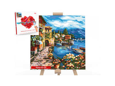 Креативна творчість "Картина за номерами на полотні "Морське містечко" 40см KpN-02-09