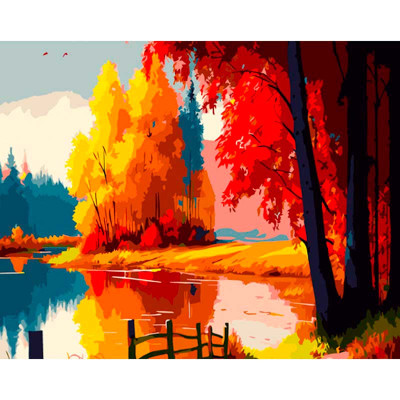 Картина по номерах Золота осінь Strateg 40х50 см GS1033 Картина по номерах Золота осінь Strateg 40х50 см GS1033