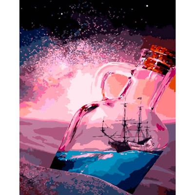 Картина за номерами Корабель у пляшці Strateg 40х50 см GS197