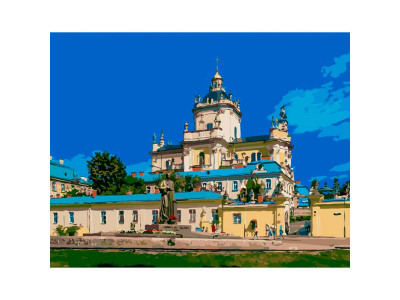 Картина за номерами Архікатедральний Собір Святого Юра Strateg 40х50 см GS243