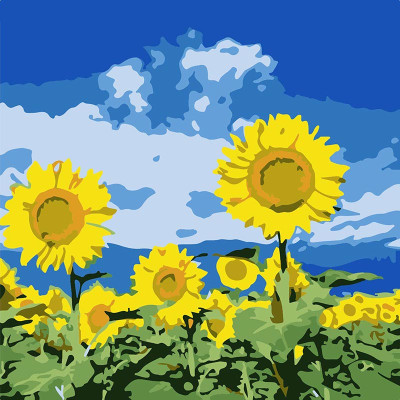 Картина за номерами Stateg Соняхи під небом 20х20 см HH8012