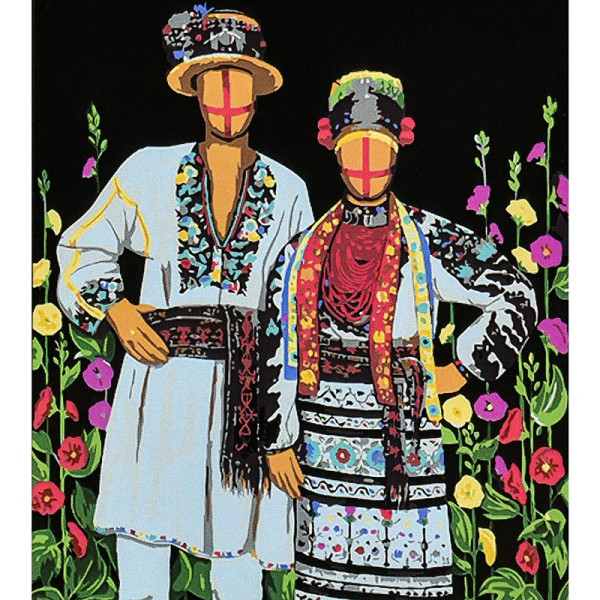 Картина за номерами Stateg Нерозривні на чорному фоні 40х50 см AH1146