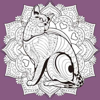 Набір для розпису-антистрес Strateg Мандала з котом 30х30 см JCEE37120