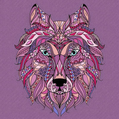 Набір для розпису-антистрес Strateg Яскравий вовк 30х30 см JCEE36811