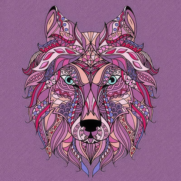 Набір для розпису-антистрес Strateg Яскравий вовк 30х30 см JCEE36811