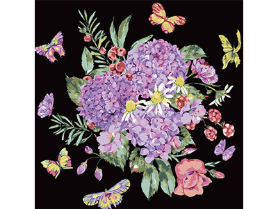 Картина за номерами Stateg Барвиста композиція на чорному фоні 40х40 см AV4040-28