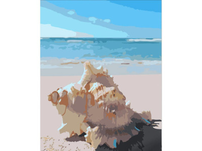 Картина за номерами Stateg Морська мушля 40х50 см GS584