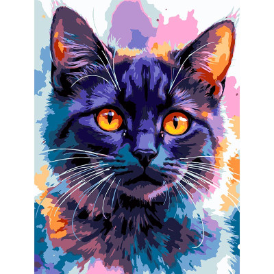 Картина за номерами Strateg Зоряний кіт 30Х40 см SS-1256