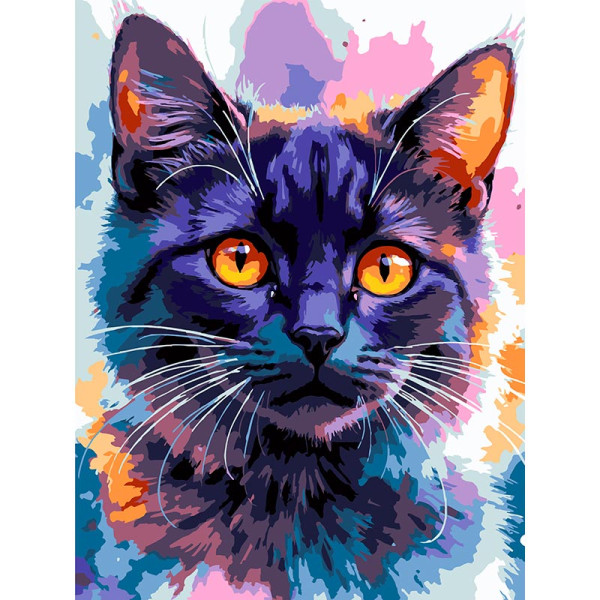 Картина за номерами Strateg Зоряний кіт 30Х40 см SS-1256