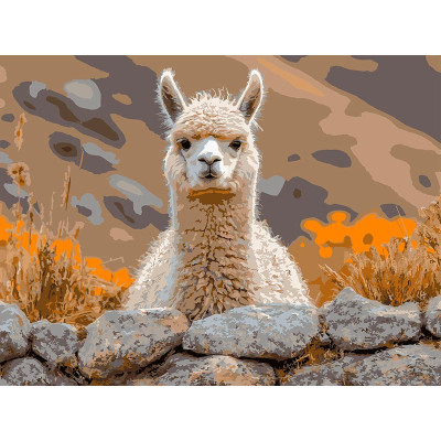 Картина за номерами Strateg Альпака на камені 30Х40 см SS-1300