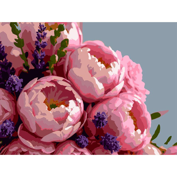 Картина за номерами Strateg Пишні півонії 30Х40 см SS-1312