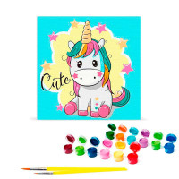 Картина за номерами "Райдужна єдиноріжка" 30х30 см 15500-AC