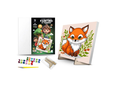 Каритна за номерами qbee "Лисичка" з деревяною підставкою 25х25 см QB900-066/QB901-066