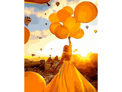 Картина по номерах Жовті повітряні кулі Strateg 40х50 см GS758