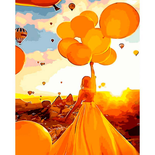 Картина по номерах Жовті повітряні кулі Strateg 40х50 см GS758