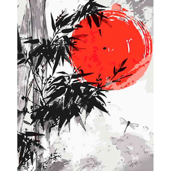 Картина за номерами Японське сонце Strateg 40х50 см GS1078