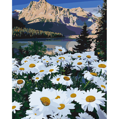 Картина по номерах Галявина серед гір Strateg 40х50 см GS1094