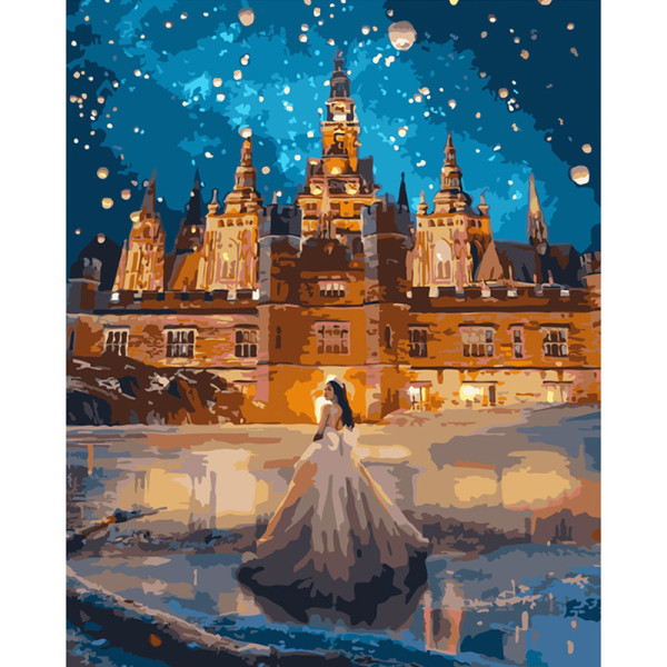 Картина по номерах Казковий палац Strateg 40х50 см GS439