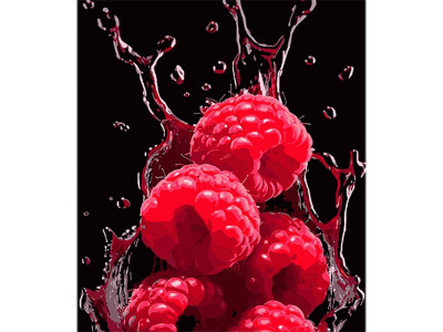 Картина за номерами Малина і водні фантазії Strateg на чорному фоні 40х50 с AH1103