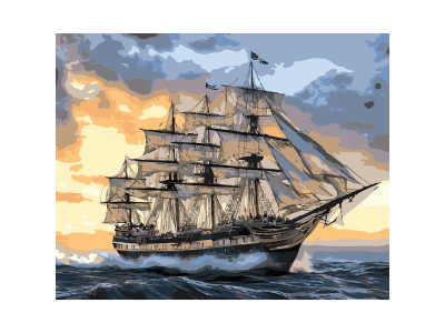 Картина за номерами Strateg Корабль у відкритому морі 40x50 см VG051