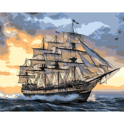 Картина за номерами Strateg Корабль у відкритому морі 40x50 см VG051
