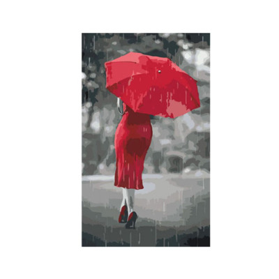 Картина за номерами Червона парасолька 40*50 КН2655 Картина за номерами Червона парасолька 40*50 КН2655