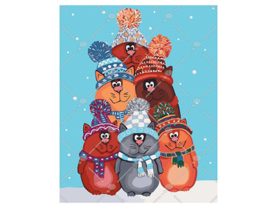 Картина за номерами "Веселі пухнастики" 40*50 см КНО4105