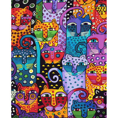 Картина за номерами "Кольорові коти" GX9372 Картина за номерами "Кольорові коти" GX9372