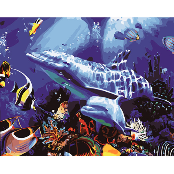 Картина за номерами "Дельфіни" LC20150