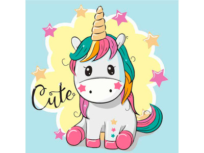 Картина за номерами "Райдужна єдиноріжка" 30х30 см 15500-AC