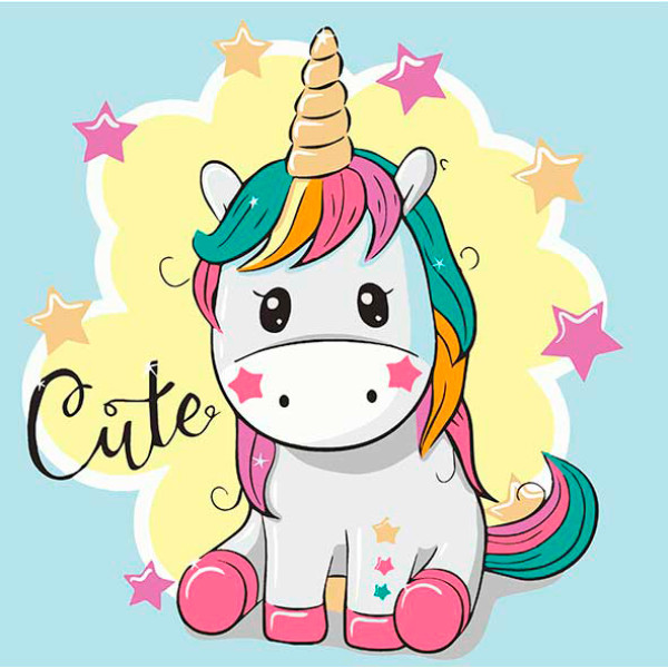 Картина за номерами "Райдужна єдиноріжка" 30х30 см 15500-AC