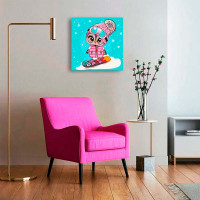 Картина за номерами "Совеня на сноуборді" 30*30 см 15549-AC