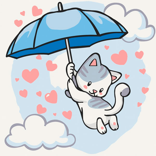 Картина за номерами "Котик літає" 30*30 см 15567-AC