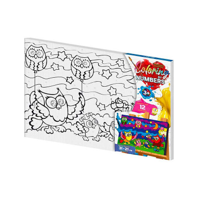 Картина за номерами "Coloring by numbers" Danko Toys Совенята на відпочи 31 CBN-02-08