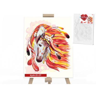 Картина за номерами на полотні "Вогняний кінь" 40х50 см KpNe-01-07