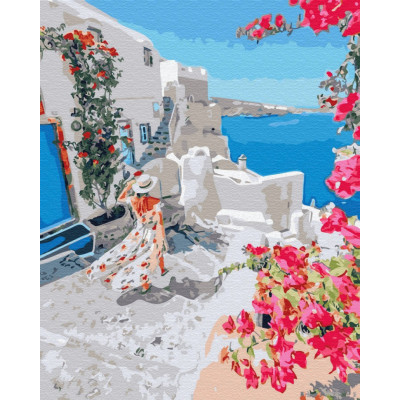 Картина по номерам. Brushme "Цветущая Греция" GX34836