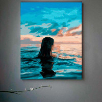 Картина за номерами Розчинившись у воді Strateg 30х40 см SS-6544