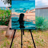 Картина за номерами Розчинившись у воді Strateg 30х40 см SS-6544