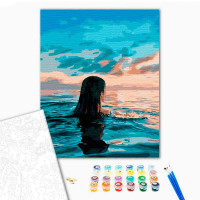 Картина за номерами Розчинившись у воді Strateg 30х40 см SS-6544