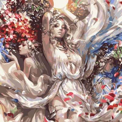 Картина за номерами Богині природи Strateg 40х40 см SK030 Картина за номерами Богині природи Strateg 40х40 см SK030