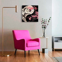 Картина за номерами Симетрія Інь-янь з квітами Strateg на чорному фоні 40х4 AV4040-47 Картина за номерами Симетрія Інь-янь з квітами Strateg на чорному фоні 40х4 AV4040-47