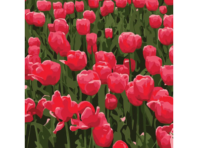 Картина за номерами Stateg Червоні тюльпани 20х20 см HH8011-11