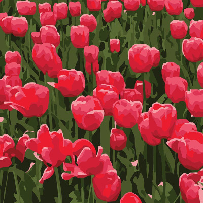 Картина за номерами Stateg Червоні тюльпани 20х20 см HH8011-11