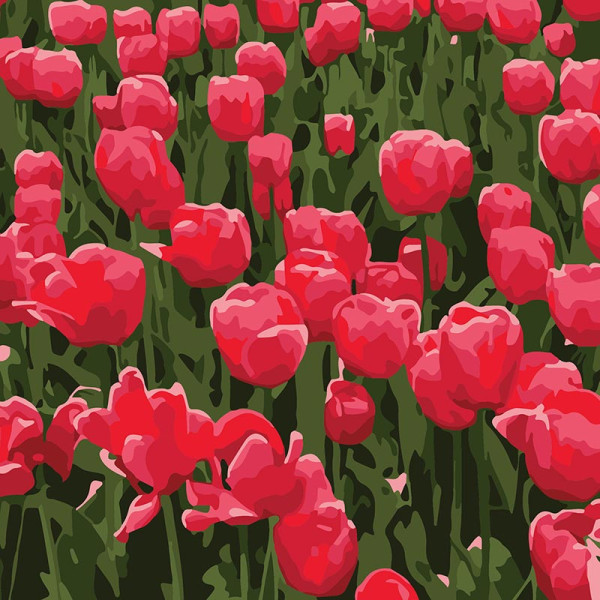 Картина за номерами Stateg Червоні тюльпани 20х20 см HH8011-11