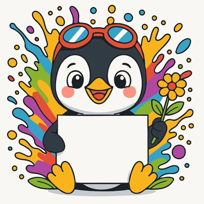 Картина за номерами Stateg Пінгвін з листівкою 20х20 см HH8021-