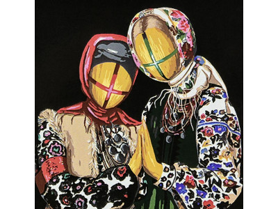 Картина за номерами Stateg Разом на чорному фоні 40х40 см AV4040-90