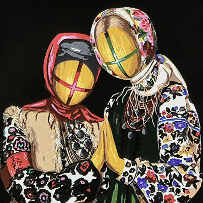 Картина за номерами Stateg Разом на чорному фоні 40х40 см AV4040-90